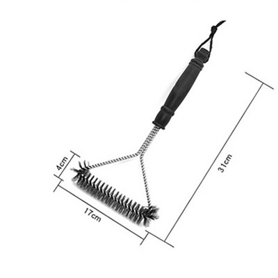 BBQ grila bārbekjū komplekts tīrīšanas birste nerūsējošā tērauda gatavošanas rīki virtuves piederumi Stiepļu sari Trīsstūrveida tīrīšanas birstes