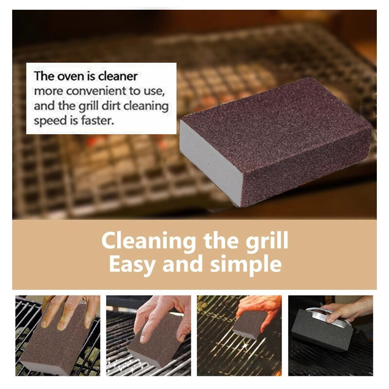2/4/6/8GAB grila tīrīšanas ķieģeļu bloki bārbekjū tīrīšanas akmeņi grila plaukti traipi tauku tīrītājs bloks virtuves rūsas noņemšanai