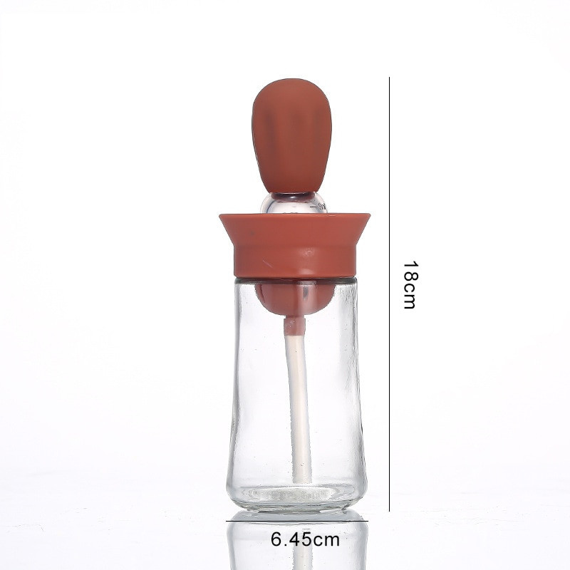 Eļļas pudeles pārnēsājama virtuves silikona eļļas birste Eļļas garšvielu pudeles dozators ar silikona suku virtuves grilēšanas rīkam