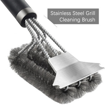 Mosodo BBQ Grill Brush Cleaning Scraper Barbecue Cleaner συρμάτινες βούρτσες Εργαλεία από ανοξείδωτο χάλυβα για όλους τους τύπους γκριλ Αξεσουάρ μπάρμπεκιου