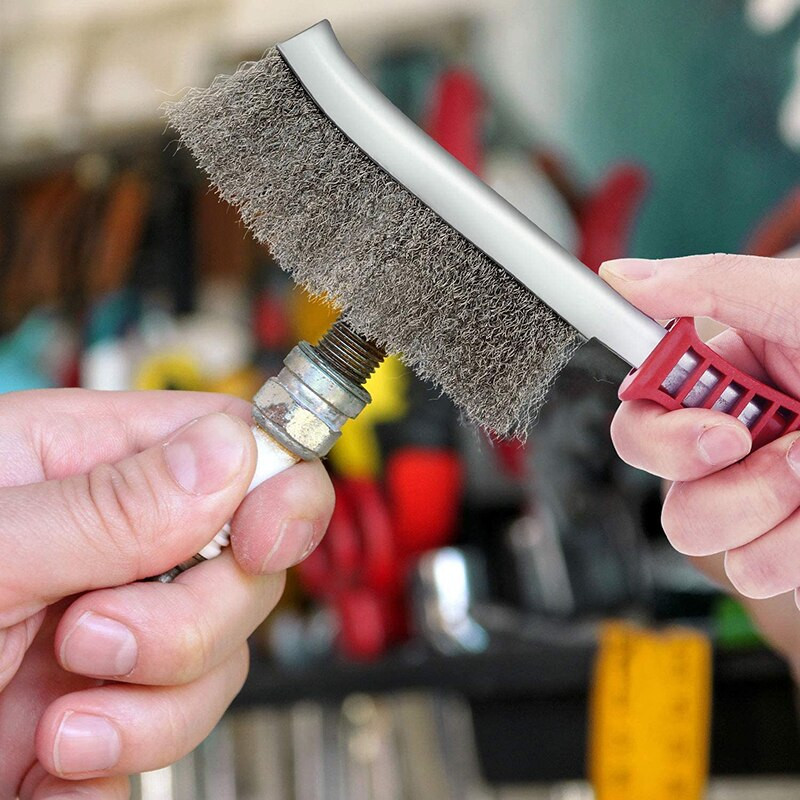 Stiepļu birstes grila tīrītājs BBQ grila tērauda stiepļu suka-tērauda nerūsējošā tērauda stiepļu suka rūsas krāsas noņemšanas instrumenti