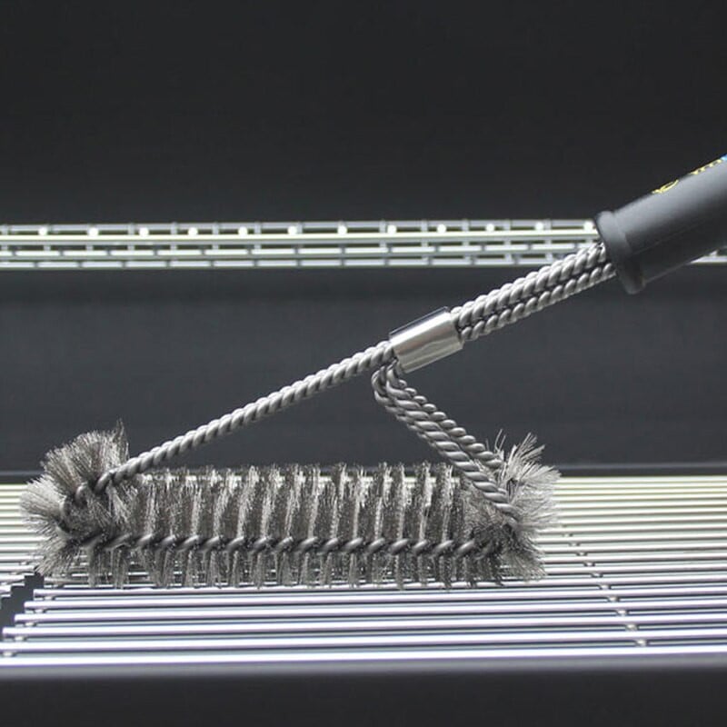 Скара за барбекю Четка за барбекю от неръждаема стомана Телени влакна Незалепващи четки за почистване с дръжка Премахване на петна Аксесоари за барбекю