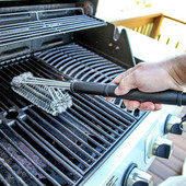 18 hüvelykes grilltisztító kefe BBQ szerszám grillkefe 3 rozsdamentes acél kefe 1-ben Cleanin bbq tartozékok A legjobb tisztító grill