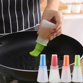 Nešiojamas kepsninių aliejaus šepetys su buteliuku silikoniniu šepetėliu.