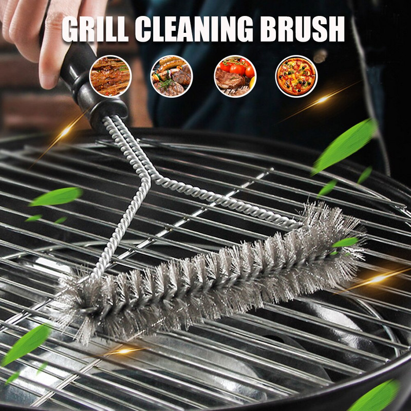 Barbecue Grill kefe tisztító eszköz Barbecue tapadásmentes sörték kefe Grill tisztító kellékek Rozsdamentes acél Grill tisztító kefék