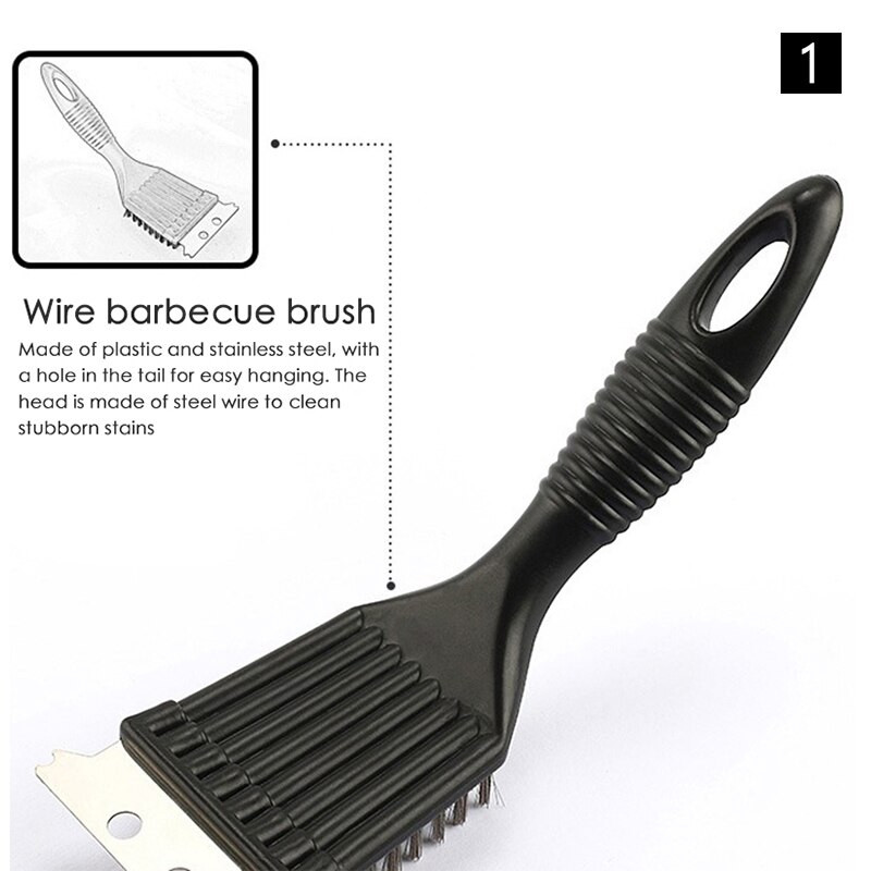 IVYSHION 3 în 1 colț perie din sârmă de cupru, grătar, cuptor, curățare, perie, sârmă de cupru, burete, lopată mâner lung