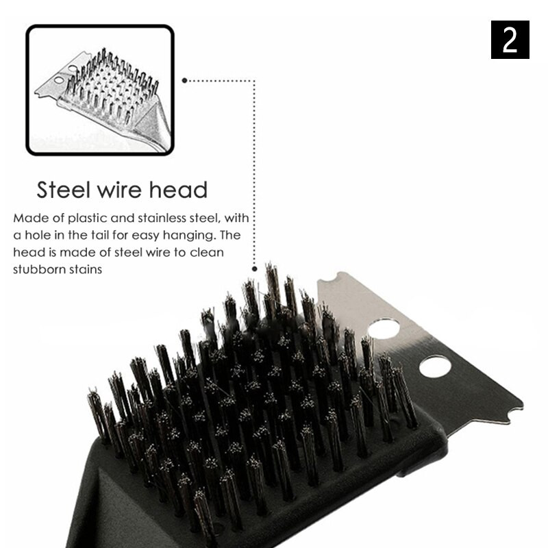 IVYSHION 3 în 1 colț perie din sârmă de cupru, grătar, cuptor, curățare, perie, sârmă de cupru, burete, lopată mâner lung