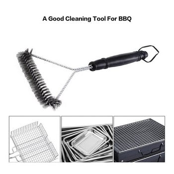 Μπάρμπεκιου ψησταριά BBQ Brush Clean Tool Grill Αξεσουάρ Ανοξείδωτες τρίχες Αντικολλητικές βούρτσες καθαρισμού Αξεσουάρ μπάρμπεκιου