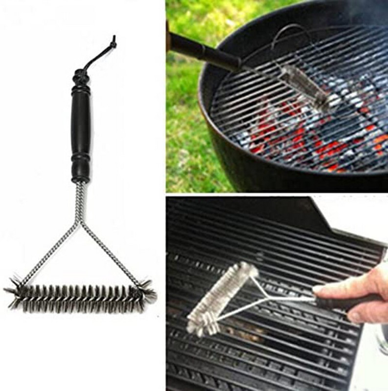 Barbecue Grill Grill Kefe Clean Tool Grill tartozékok Rozsdamentes acél sörték Tapadásmentes Tisztítókefék Grill tartozékok