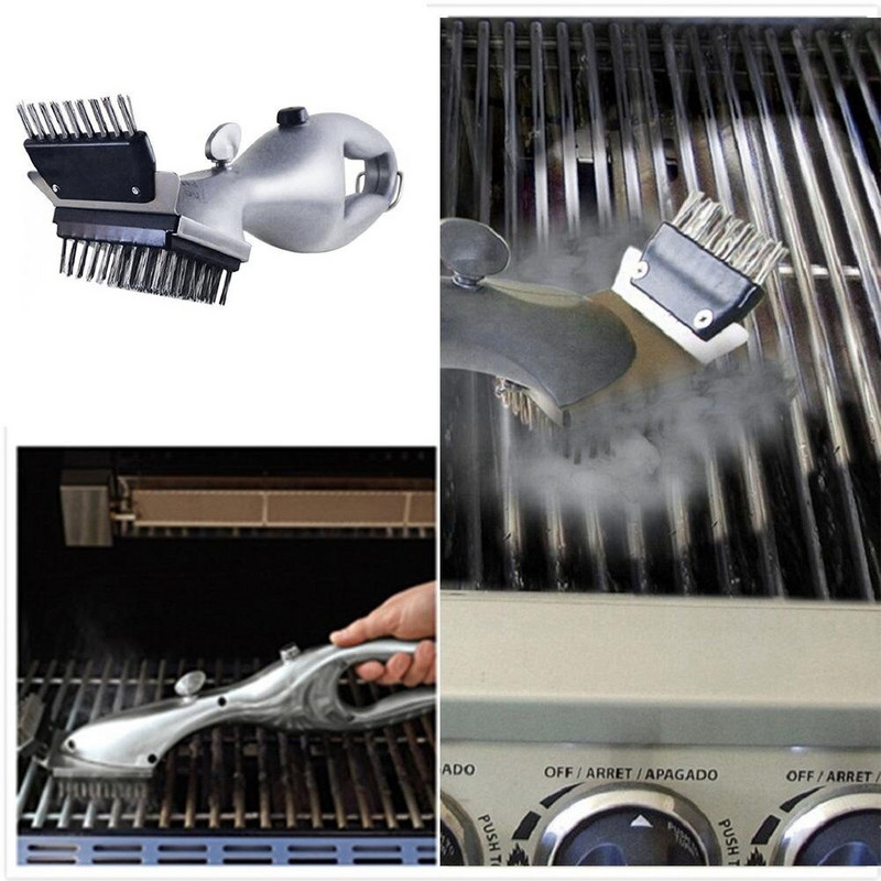 Grill kefe kaparó tisztító kézi gőzgrill tartozékok Grillsütési tisztítóeszközök Gázszénhez alkalmas