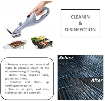 Barbecue Grill Steam Cleaning Βούρτσα μπάρμπεκιου για κάρβουνο με αξεσουάρ ατμού ή αερίου Φορητό εργαλείο μαγειρέματος