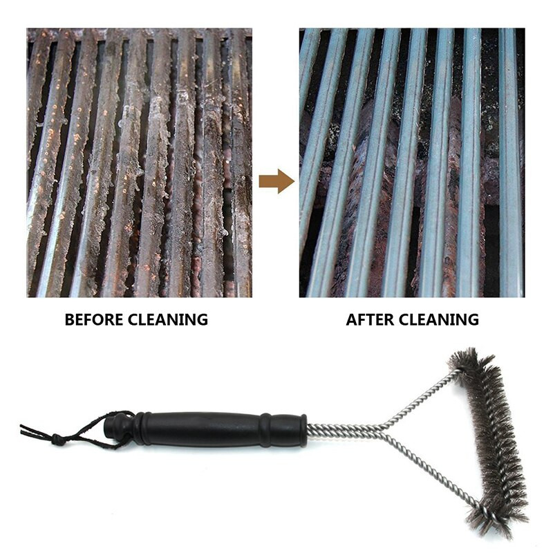 Barbecue Grill Grill Kefe Clean Tool Grill tartozékok Rozsdamentes acél sörték Tapadásmentes Tisztítókefék Grilltartozékok