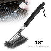 Kepsninės kepsninės šepetys ir gremžtuko rinkinys Valymo šepečiai nerūdijančio plieno įrankiai Vieliniai šereliai BBQ 18 colių grilio valymo šepetys
