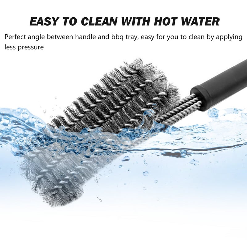 Kepsninės kepsninės šepetys ir gremžtuko rinkinys Valymo šepečiai nerūdijančio plieno įrankiai Vieliniai šereliai BBQ 18 colių grilio valymo šepetys