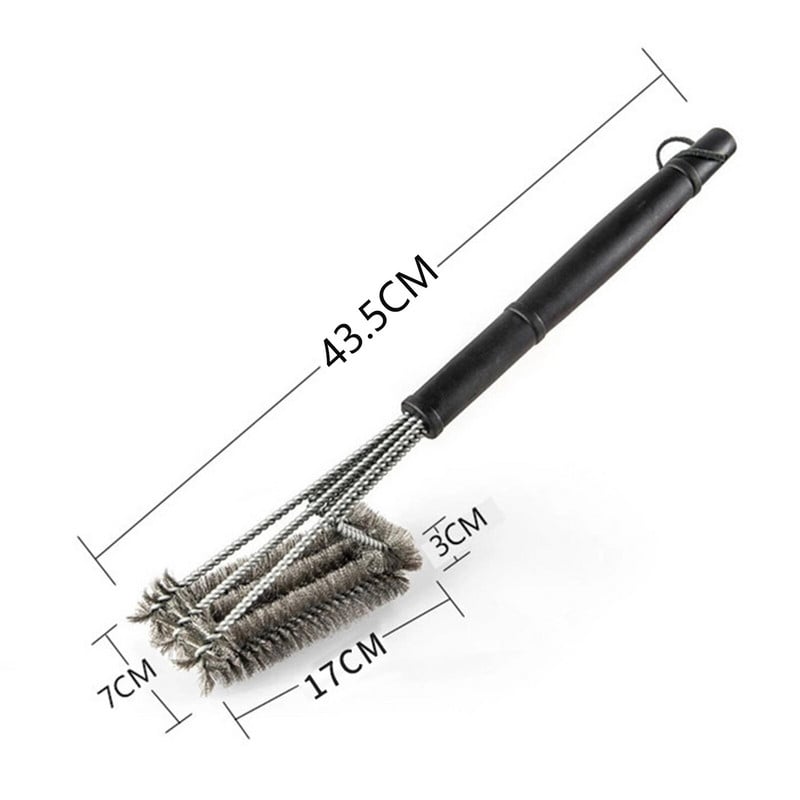 Kepsninės kepsninės šepetys ir gremžtuko rinkinys Valymo šepečiai nerūdijančio plieno įrankiai Vieliniai šereliai BBQ 18 colių grilio valymo šepetys