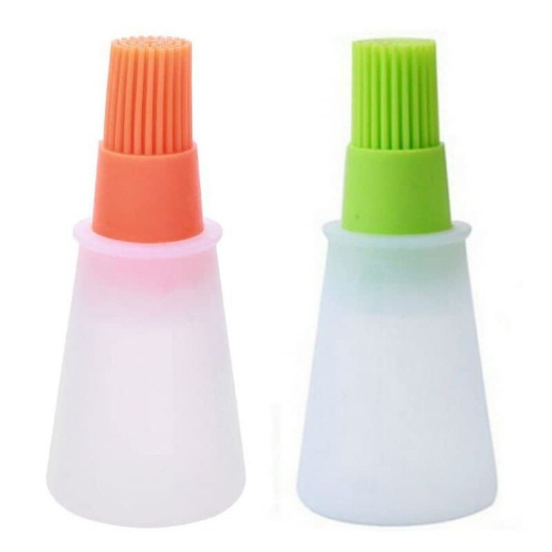 1 buc. Sticla portabilă de ulei din silicon cu perie, grătar, perii de ulei, ulei lichid, patiserie, bucătărie, coacere, grătar, unelte de bucătărie pentru grătar