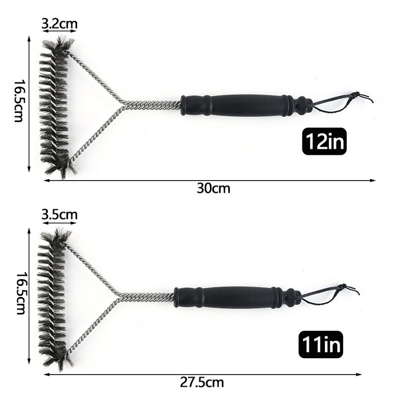 Barbekjū grila BBQ suku tīrīšanas rīks Grila piederumi Nerūsējošā tērauda sari Nepiedegošas tīrīšanas birstes Barbekjū piederumi