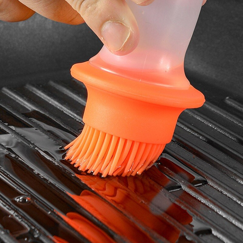 Dozator portabil de ulei pentru sos de ulei pentru condimente, cu perie de silicon pentru gătit, coacere, condimente pentru grătar, cutie de ulei de calitate alimentară