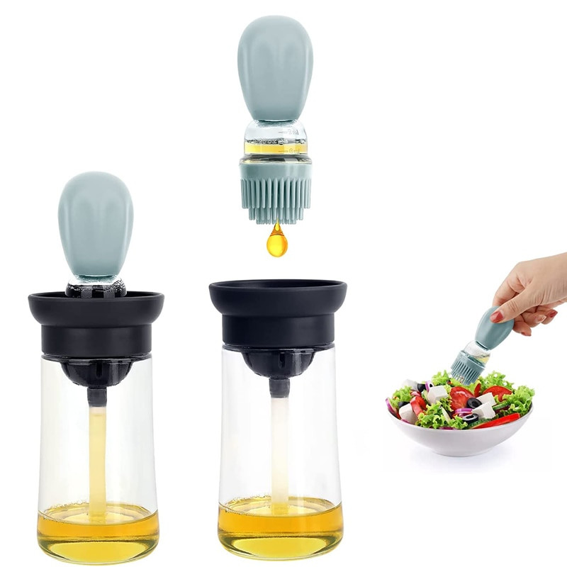 Virtuvės silikono aliejaus buteliukas aliejaus šepetėlis Kepimo kepsninė Grilis aliejaus šepečio dozatorius Tešlos kepsnių aliejaus šepečiai Virtuvės kepimo BBQ įrankis