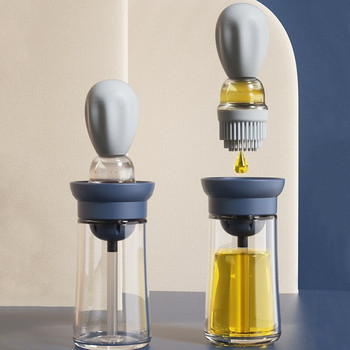Κουζίνα Oil Dispenser with Brush Silicone Oil Dispenser Brush Glass Container Μπουκάλι σπρέι μπάρμπεκιου για αξεσουάρ κουζίνας