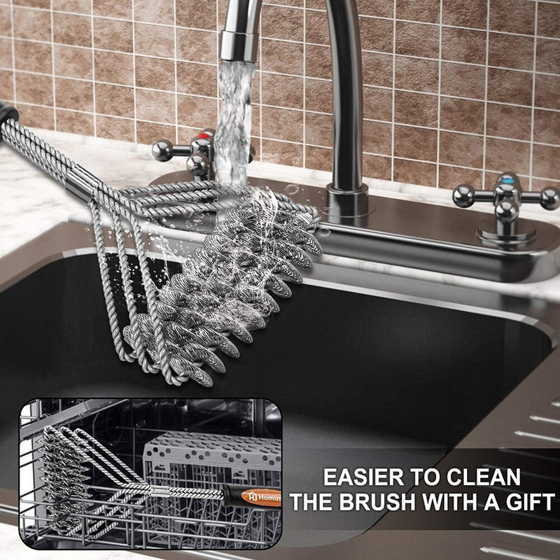 Perie de curățare din sârmă din oțel inoxidabil Perie de curățare grătar pentru grătar Perie antiaderentă pentru grătar Unelte pentru curățarea bucătăriei Accesorii pentru grătar