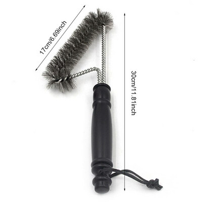 Instrumente pentru grătar Perie pentru grătar cu peri din oțel inoxidabil Perii de curățare antiaderenți cu mâner Accesoriu durabil pentru gătit