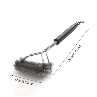 Instrumente pentru grătar Perie pentru grătar cu peri din oțel inoxidabil Perii de curățare antiaderenți cu mâner Accesoriu durabil pentru gătit