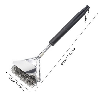 Instrumente pentru grătar Perie pentru grătar cu peri din oțel inoxidabil Perii de curățare antiaderenți cu mâner Accesoriu durabil pentru gătit