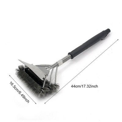Instrumente pentru grătar Perie pentru grătar cu peri din oțel inoxidabil Perii de curățare antiaderenți cu mâner Accesoriu durabil pentru gătit