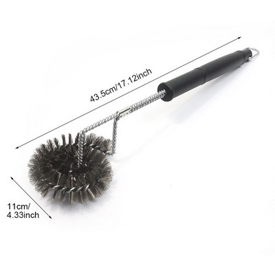 Instrumente pentru grătar Perie pentru grătar cu peri din oțel inoxidabil Perii de curățare antiaderenți cu mâner Accesoriu durabil pentru gătit