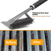 Accesorii pentru bucătărie Perie și racletă pentru grătar Kit pentru grătar Perie de curățare Unelte din oțel inoxidabil Peri de sârmă Triunghi