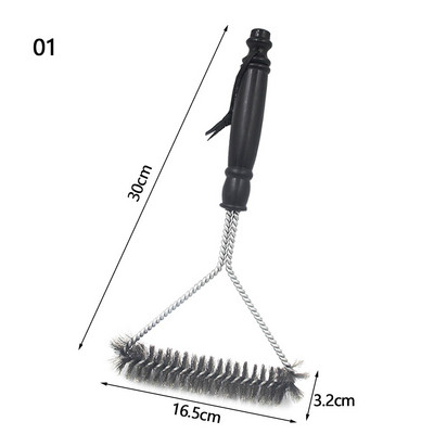 Accesorii pentru bucătărie Perie și racletă pentru grătar Kit pentru grătar Perie de curățare Unelte din oțel inoxidabil Peri de sârmă Triunghi