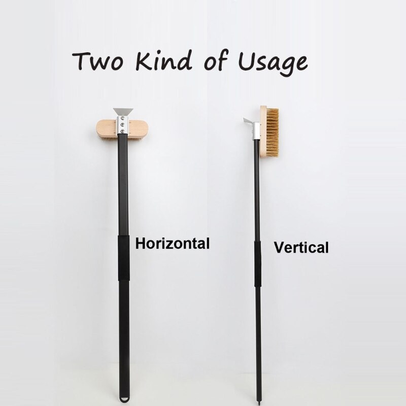 Profesionāla picas cepeškrāsns vara birste skrāpis mājsaimniecības grila misiņa tīrīšanas birste ar pagarināmu alumīnija sakausējuma rokturi