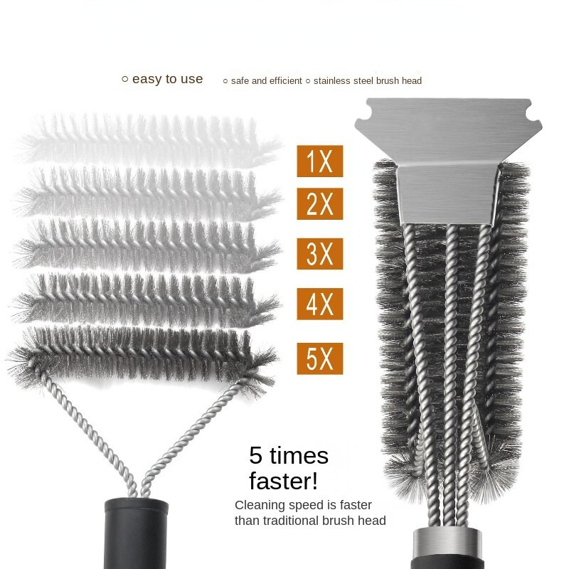 Barbecue Grill Grill Kefe Clean Tool Grill tartozékok Rozsdamentes acél sörték Tapadásmentes Tisztítókefék Grilltartozékok