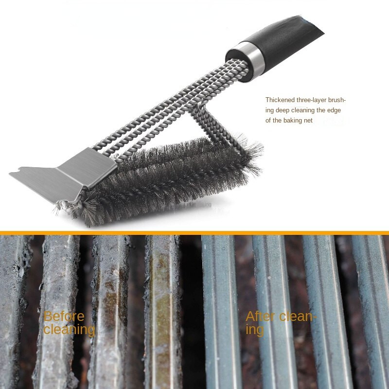 Barbecue Grill Grill Kefe Clean Tool Grill tartozékok Rozsdamentes acél sörték Tapadásmentes Tisztítókefék Grilltartozékok