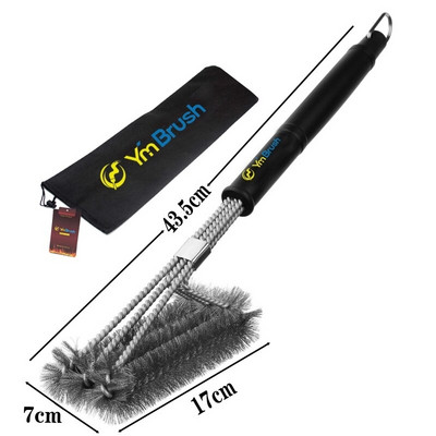 Perie de curățare pentru grătar Unelte pentru curățarea grătarului Rafturi din inoxidabil Accesorii pentru grătar de bucătărie Pete de grăsime Triunghi Peri de sârmă de oțel