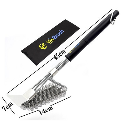 Perie de curățare pentru grătar Unelte pentru curățarea grătarului Rafturi din inoxidabil Accesorii pentru grătar de bucătărie Pete de grăsime Triunghi Peri de sârmă de oțel