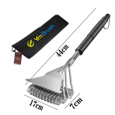 Perie de curățare pentru grătar Unelte pentru curățarea grătarului Rafturi din inoxidabil Accesorii pentru grătar de bucătărie Pete de grăsime Triunghi Peri de sârmă de oțel