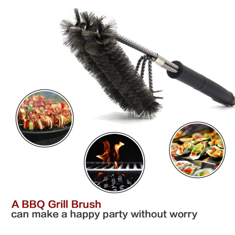 Perie de curățare pentru grătar Unelte pentru curățarea grătarului Rafturi din inoxidabil Accesorii pentru grătar de bucătărie Pete de grăsime Triunghi Peri de sârmă de oțel