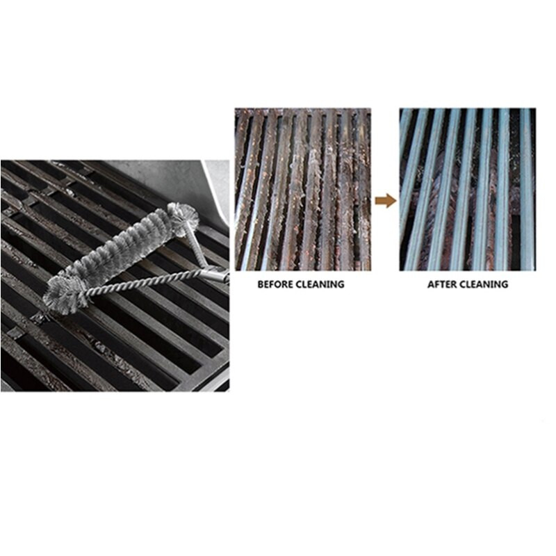 Perie de curățare pentru grătar Unelte pentru curățarea grătarului Rafturi din inoxidabil Accesorii pentru grătar de bucătărie Pete de grăsime Triunghi Peri de sârmă de oțel