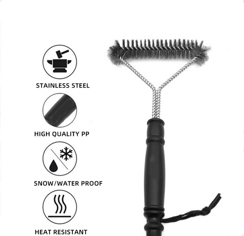 Perie de curățare grătar Instrumente de curățare bucătărie Sârmă din oțel inoxidabil Accesorii de curățare Instrumente pentru îndepărtarea ruginii Mâner antiderapant