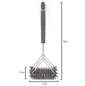 Grilltisztító kefe Grill szerszám Grillkefe 3 rozsdamentes acél kefe az 1-ben Könnyű tisztítást biztosít pizzakemencékhez