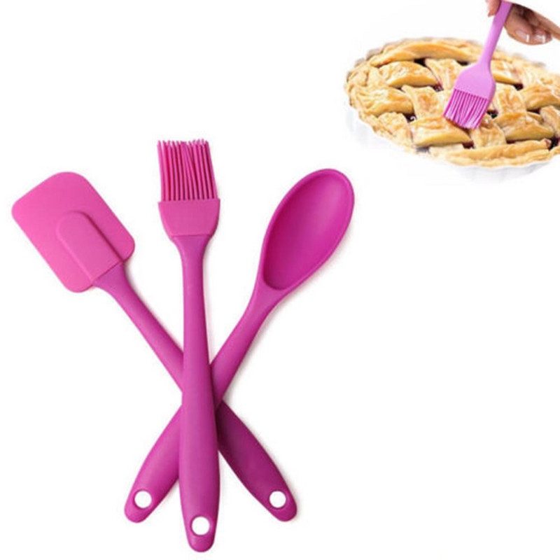 1 készlet szilikon spatula kanál kefe készlet főzőedény szerszámkészlet hőálló ráncos kefék tapadásmentes, nem bevont LINSBAYWU