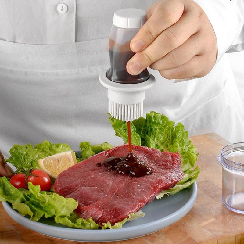 Pārnēsājama silikona eļļas birste ar pudeli grila grila eļļas birstes BBQ šķidrās eļļas konditorejas izstrādājumi virtuve BBQ rīki sīkrīki aksesuāri