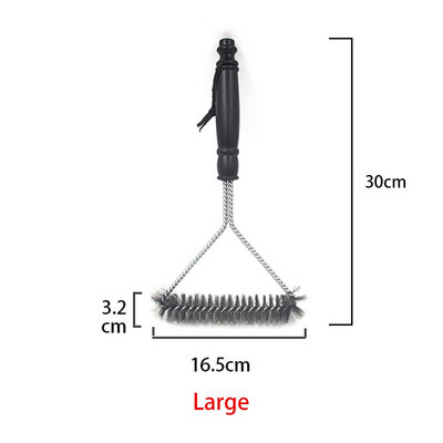 Perie pentru grătar, sârmă din oțel inoxidabil, perie antiaderentă pentru curățarea grătarului în aer liber, cu mâner, instrumente de curățare a grătarului, accesorii pentru gătit