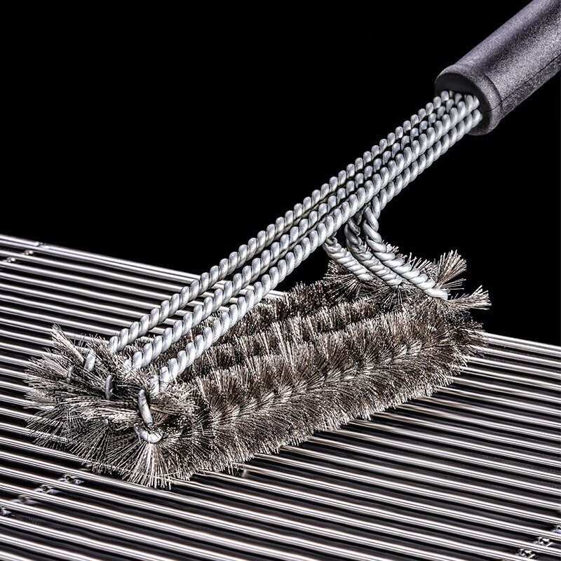 Perie pentru grătar, sârmă din oțel inoxidabil, perie antiaderentă pentru curățarea grătarului în aer liber, cu mâner, instrumente de curățare a grătarului, accesorii pentru gătit