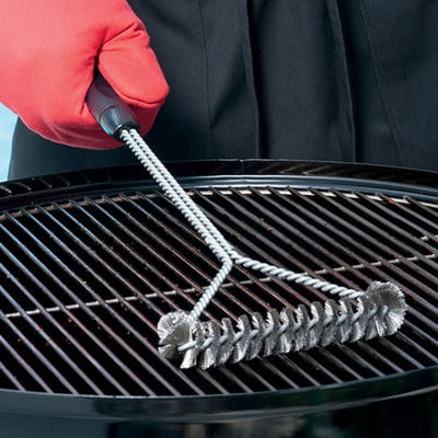 Μπάρμπεκιου ψησταριά BBQ Brush Clean Tool Grill Ανοξείδωτες τρίχες Αντικολλητικές βούρτσες καθαρισμού Αξεσουάρ μπάρμπεκιου