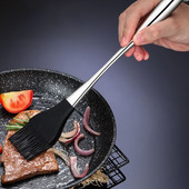 Szilikon olajkefe konyha rozsdamentes acél nyelű süteménysütő ecsetek ételhez konyhai grillezéshez olajkefék BPA mentes