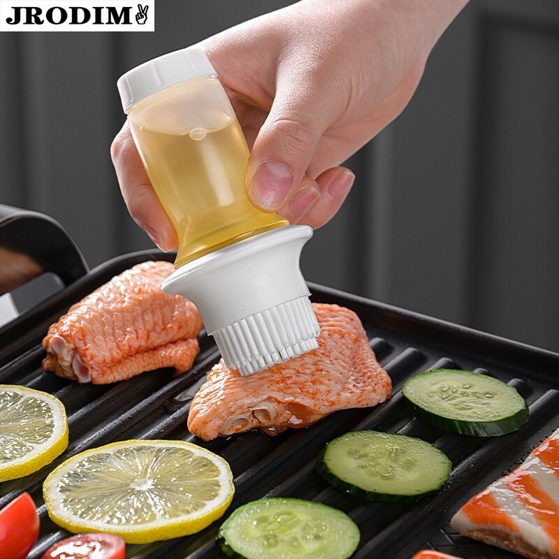 Hordozható szilikon olajkefe palack Grill Folyékony olaj Mézes ecsetek Sütőtészta vajas sajtkefe Konyha Grill eszközök Tartozékok