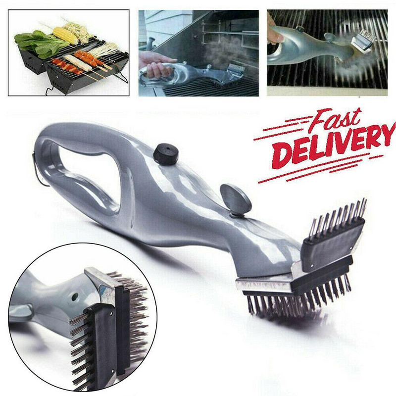 Grill Grill Gőztisztító Hordozható Grill kefe főzőeszköz Faszéntisztító gőz vagy gáz tartozékokkal